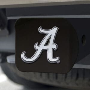 Alabama Crimson Tide Black Metal Hitch Cover with Metal Chrome 3D Emblem