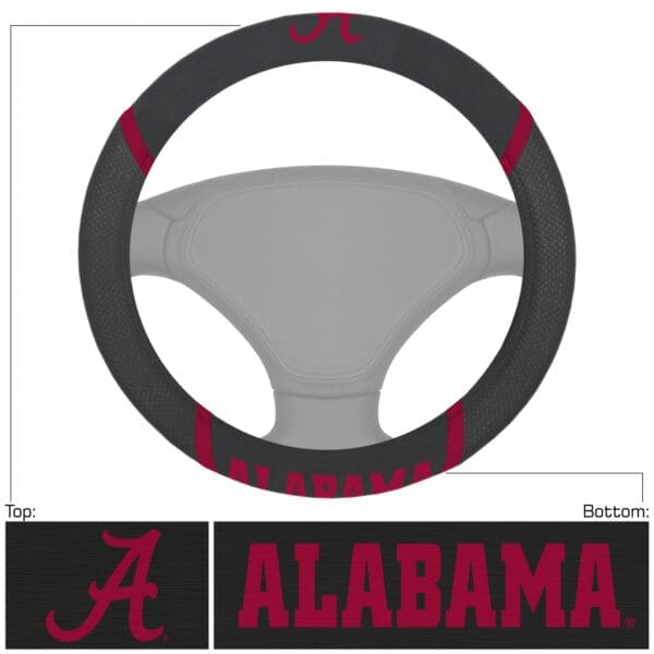 Alabama Crimson Tide Embroidered Steering Wheel Cover 1