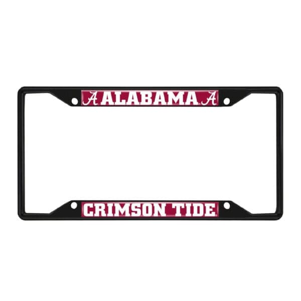 Alabama Crimson Tide Metal License Plate Frame Black Finish 1