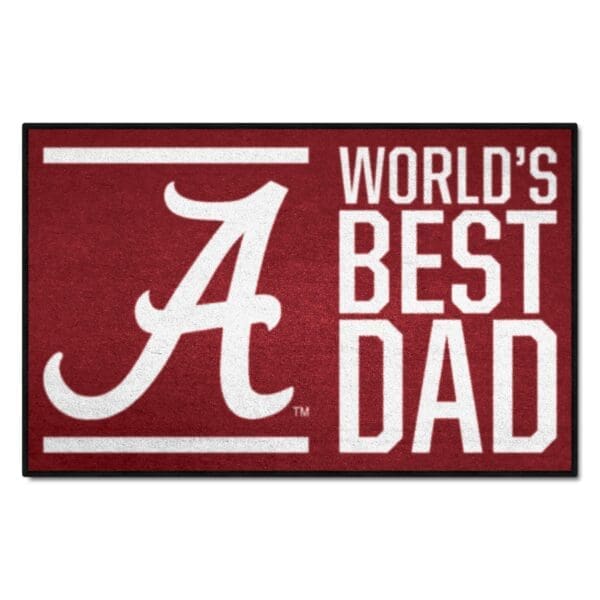 Alabama Crimson Tide Starter Mat Accent Rug 19in. x 30in. Worlds Best Dad Starter Mat 1 scaled