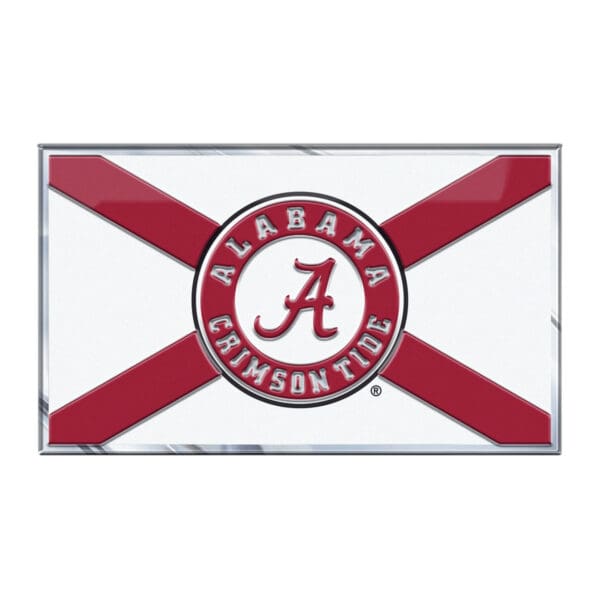 Alabama Crimson Tide State Flag Aluminum Embossed Emblem 1