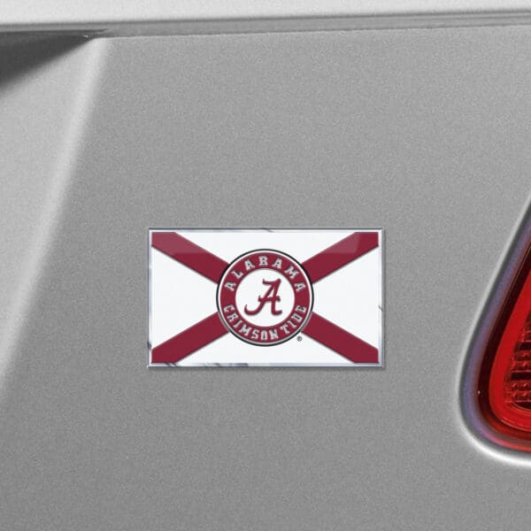 Alabama Crimson Tide State Flag Aluminum Embossed Emblem