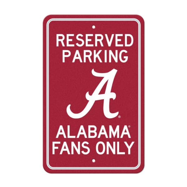 Alabama Crimson Tide Team Color Reserved Parking Sign Decor 18in. X 11.5in. Lightweight 1 scaled