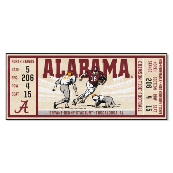 Alabama Crimson Tide Ticket Runner Rug 30in. x 72in 1 scaled