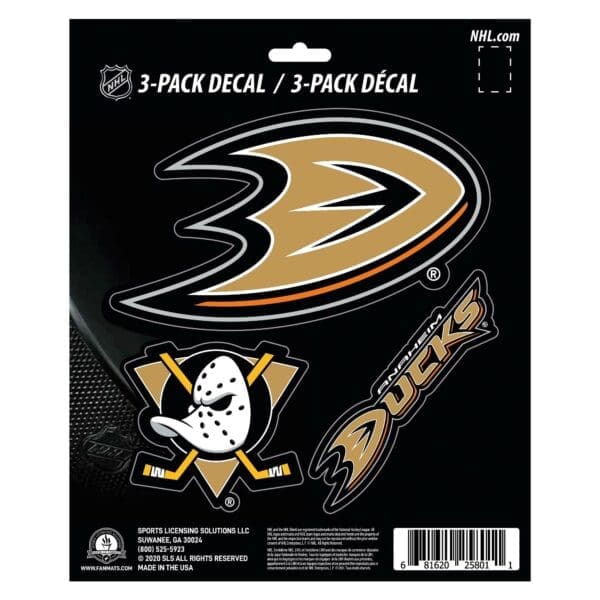 Anaheim Ducks 3 Piece Decal Sticker Set 60977 1