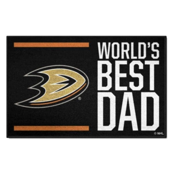 Anaheim Ducks Starter Mat Accent Rug 19in. x 30in. Worlds Best Dad Starter Mat 31144 1 scaled