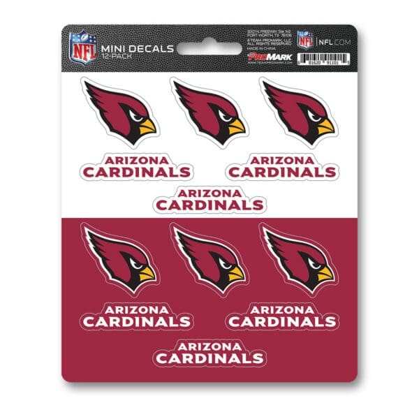 Arizona Cardinals 12 Count Mini Decal Sticker Pack 1