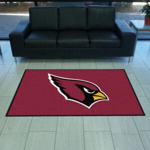 Arizona Cardinals 4X6 High-Traffic Mat with Durable Rubber Backing - Landscape Orientation