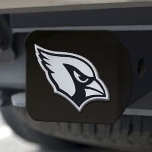 Arizona Cardinals Black Metal Hitch Cover with Metal Chrome 3D Emblem