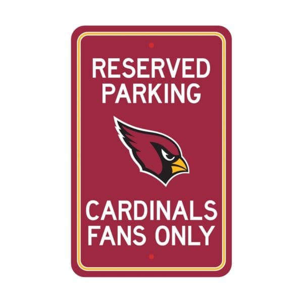 Arizona Cardinals Team Color Reserved Parking Sign Decor 18in. X 11.5in. Lightweight 1 scaled