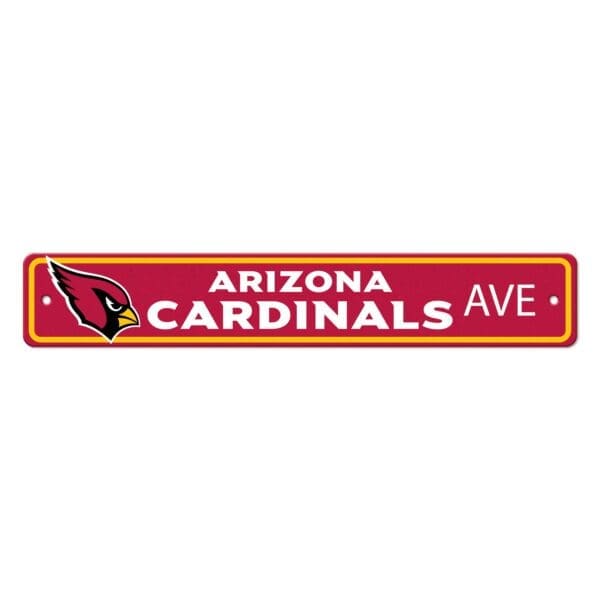 Arizona Cardinals Team Color Street Sign Decor 4in. X 24in. Lightweight 1 scaled