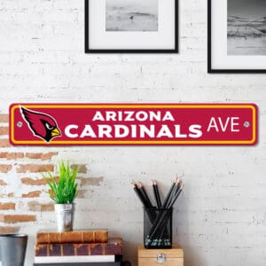 Arizona Cardinals Team Color Street Sign Décor 4in. X 24in. Lightweight