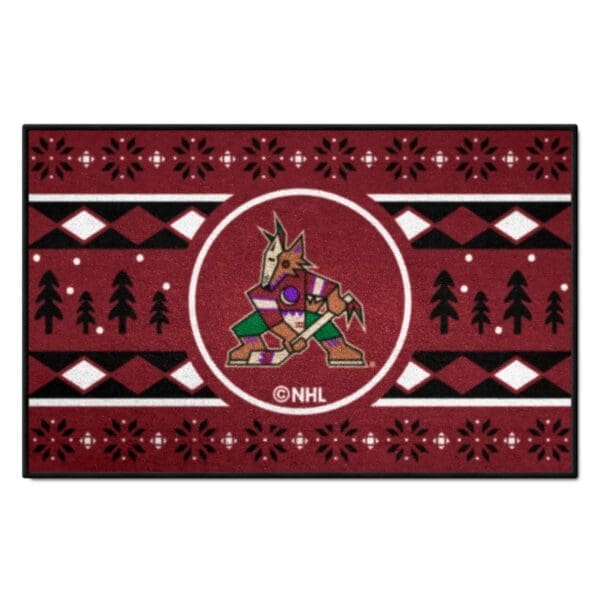 Arizona Coyotes Holiday Sweater Starter Mat Accent Rug 19in. x 30in. 26866 1 scaled