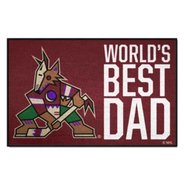 Arizona Coyotes Starter Mat Accent Rug 19in. x 30in. Worlds Best Dad Starter Mat 31145 1 scaled