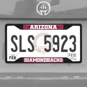 Arizona Diamondbacks Metal License Plate Frame Black Finish