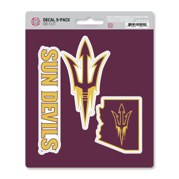 Arizona State Sun Devils 3 Piece Decal Sticker Set 1