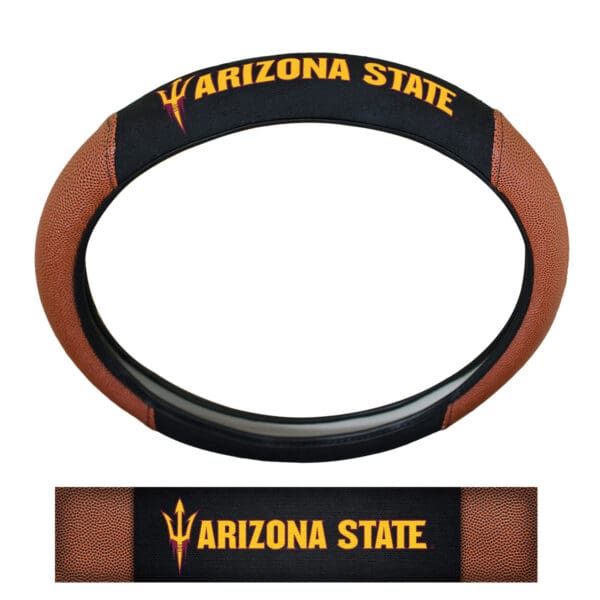 Arizona State Sun Devils Football Grip Steering Wheel Cover 15 Diameter 1