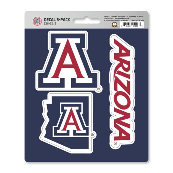Arizona Wildcats 3 Piece Decal Sticker Set 1