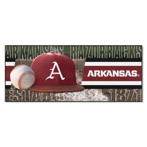 Arkansas Razorbacks Baseball Runner Rug 30in. x 72in 1 scaled