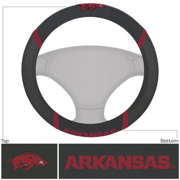Arkansas Razorbacks Embroidered Steering Wheel Cover 1