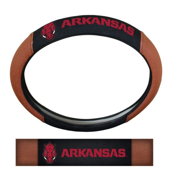 Arkansas Razorbacks Football Grip Steering Wheel Cover 15 Diameter 1