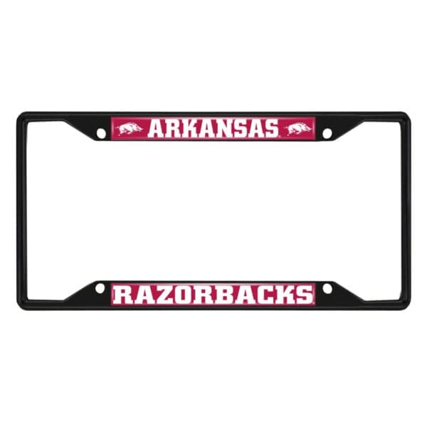 Arkansas Razorbacks Metal License Plate Frame Black Finish 1