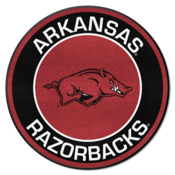 Arkansas Razorbacks Roundel Rug 27in. Diameter 1 scaled