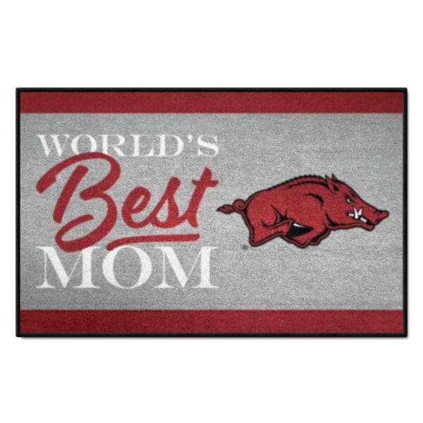 Arkansas Razorbacks Worlds Best Mom Starter Mat Accent Rug 19in. x 30in 1 scaled