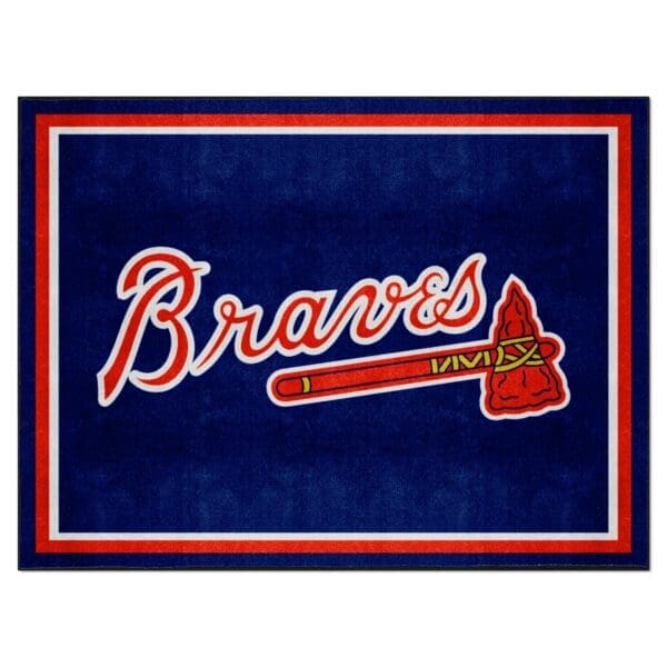 Atlanta Braves 8ft. x 10 ft. Plush Area Rug Braves Logo 1 scaled