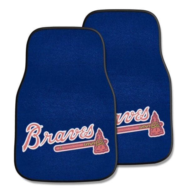 Atlanta Braves Braves Script Logo Front Carpet Car Mat Set 2 Pieces 1 scaled