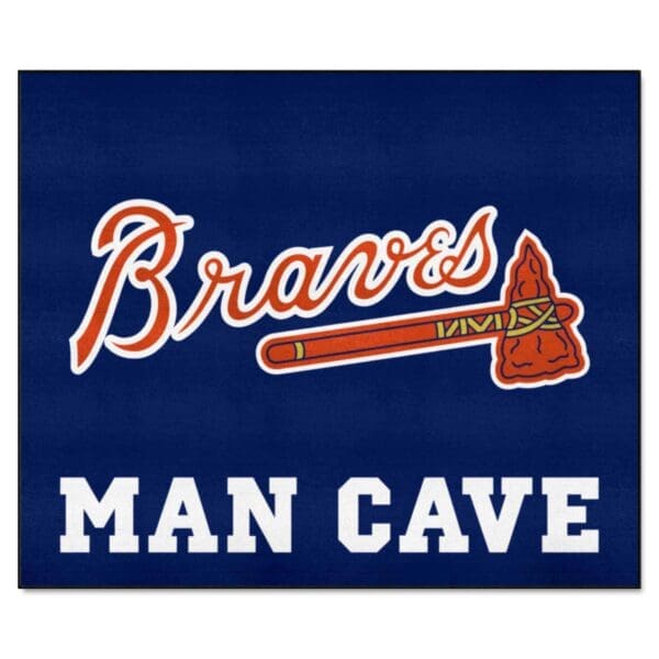 Atlanta Braves Braves Script Logo Man Cave Tailgater Rug 5ft. x 6ft 1 scaled
