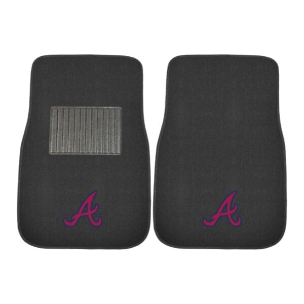 Atlanta Braves Embroidered Car Mat Set 2 Pieces 1
