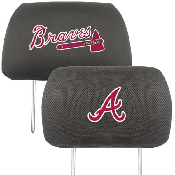 Atlanta Braves Embroidered Head Rest Cover Set 2 Pieces 1