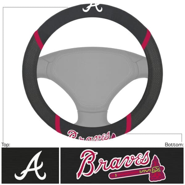 Atlanta Braves Embroidered Steering Wheel Cover 1