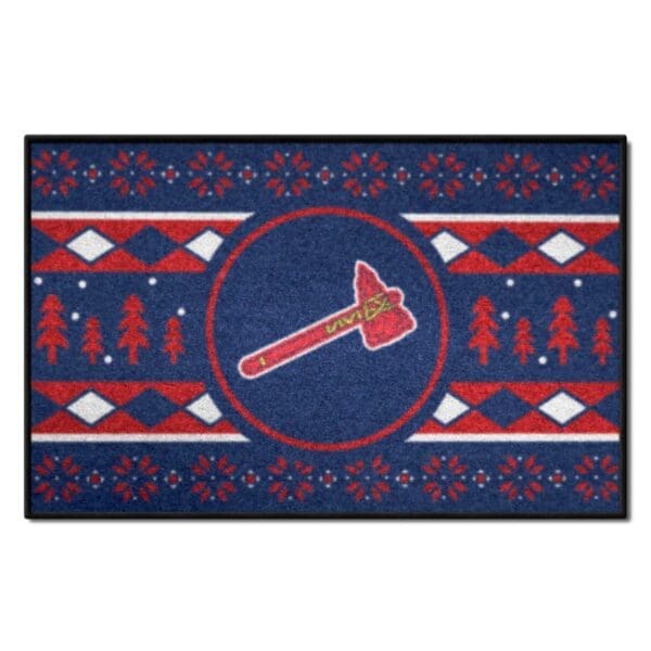 Atlanta Braves Holiday Sweater Starter Mat Accent Rug 19in. x 30in 1 scaled
