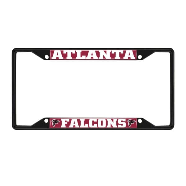 Atlanta Falcons Metal License Plate Frame Black Finish 1