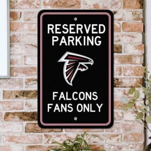 Atlanta Falcons Team Color Reserved Parking Sign Décor 18in. X 11.5in. Lightweight