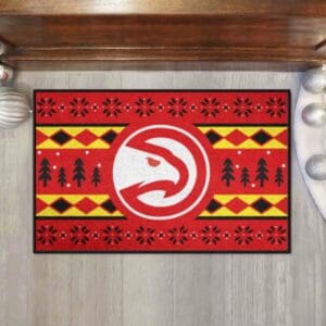 Atlanta Hawks Holiday Sweater Starter Mat Accent Rug - 19in. x 30in.-26815