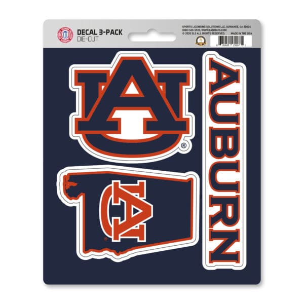 Auburn Tigers 3 Piece Decal Sticker Set 1