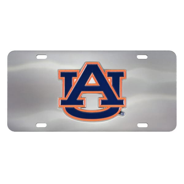 Auburn Tigers 3D Stainless Steel License Plate 1
