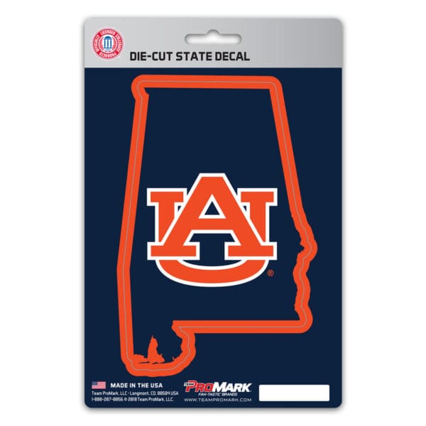 Auburn Tigers Team State Shape Decal Sticker 1