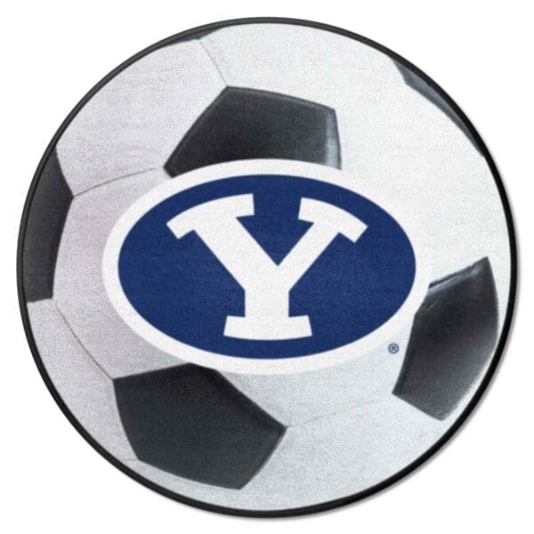 BYU Cougars Soccer Ball Rug 27in. Diameter 1 scaled