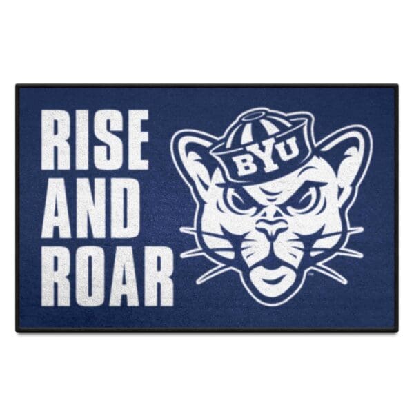BYU Cougars Starter Mat Accent Rug 19in. x 30in. Slogan Starter Mat 1 scaled