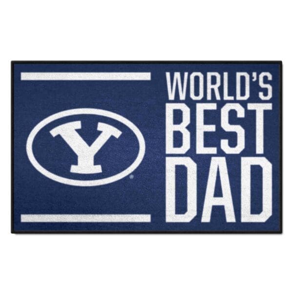 BYU Cougars Starter Mat Accent Rug 19in. x 30in. Worlds Best Dad Starter Mat 1 scaled