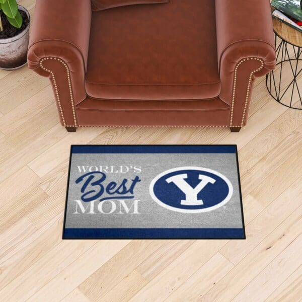 BYU Cougars World's Best Mom Starter Mat Accent Rug - 19in. x 30in.