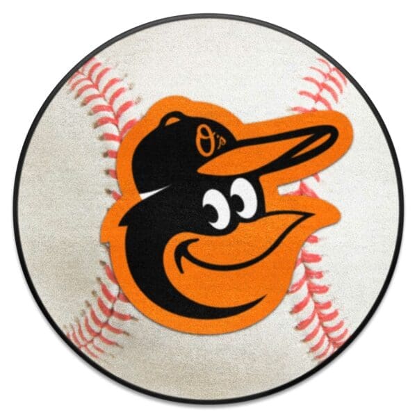 Baltimore Orioles Baseball Rug 27in. Diameter 1 scaled