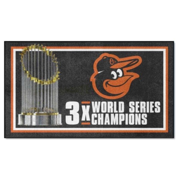Baltimore Orioles Dynasty 3ft. x 5ft. Plush Area Rug 1 scaled
