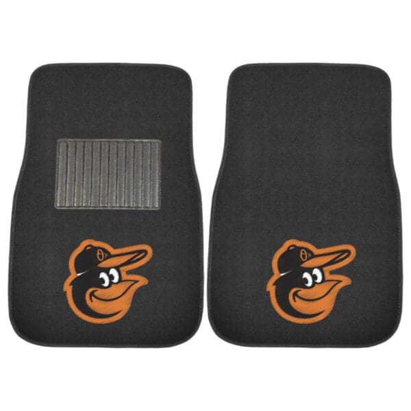 Baltimore Orioles Embroidered Car Mat Set 2 Pieces 1