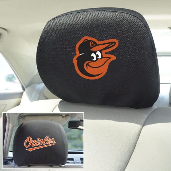 Baltimore Orioles Embroidered Head Rest Cover Set - 2 Pieces