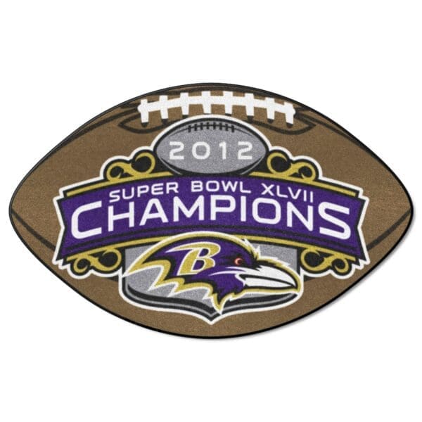 Baltimore Ravens 2013 Super Bowl XLVII Champions Football Rug 20.5in. x 32.5in 1 scaled